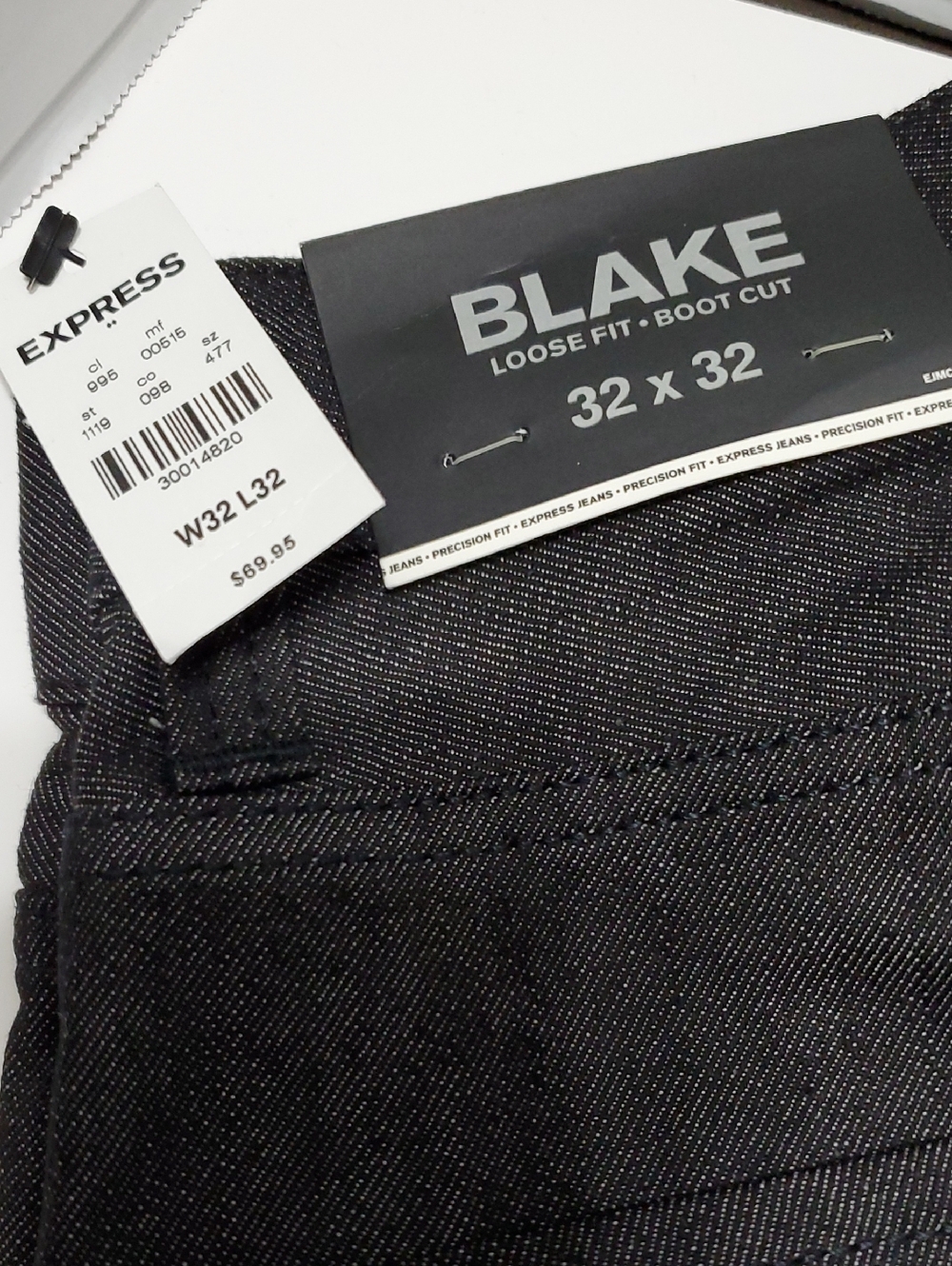 Express Blake Loose Fit Boot Cut Men's Jeans - Black Size 32x32